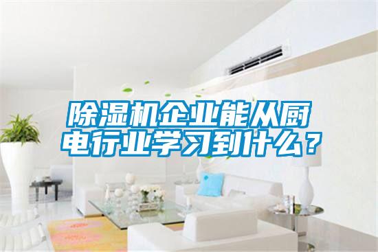 黄瓜视频下载污机企业能从厨电行业学习到什么？