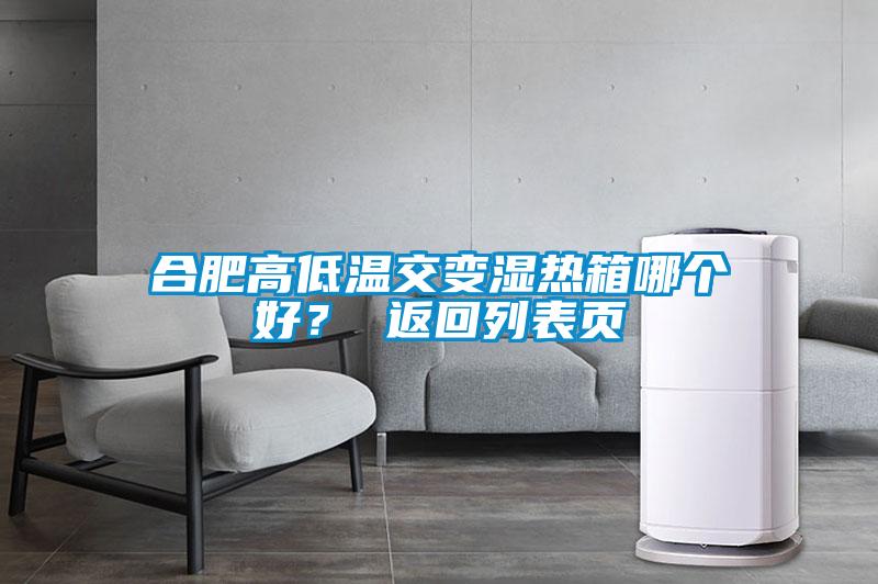 合肥高低温交变湿热箱哪个好？ 返回列表页