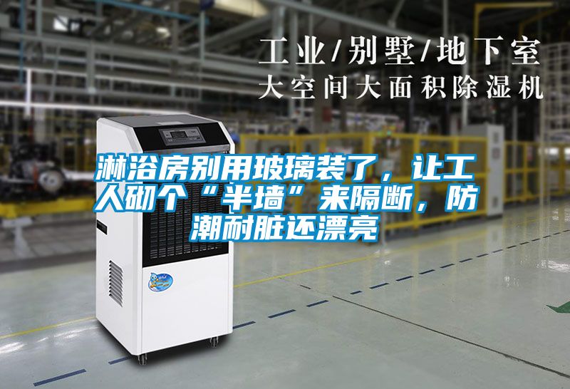 淋浴房别用玻璃装了，让工人砌个“半墙”来隔断，防潮耐脏还漂亮
