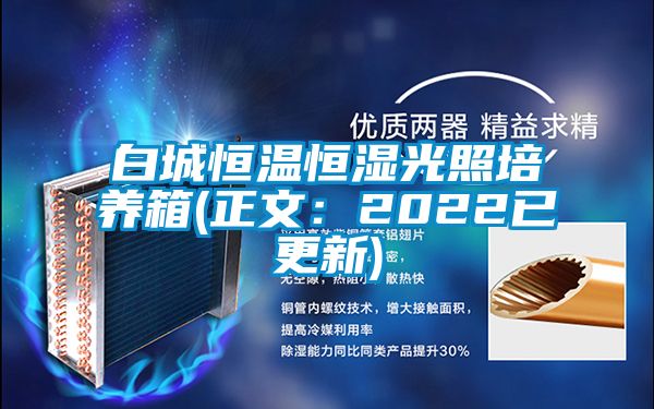 白城恒温恒湿光照培养箱(正文：2022已更新)